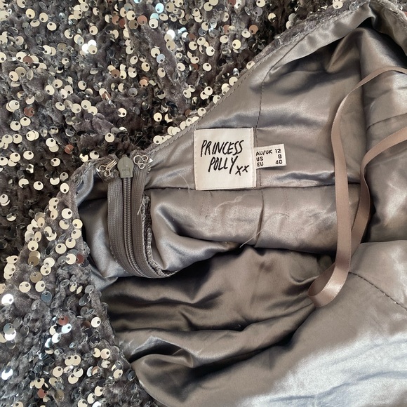 Princess Polly low back sequin silver dress - Picture 9 of 9